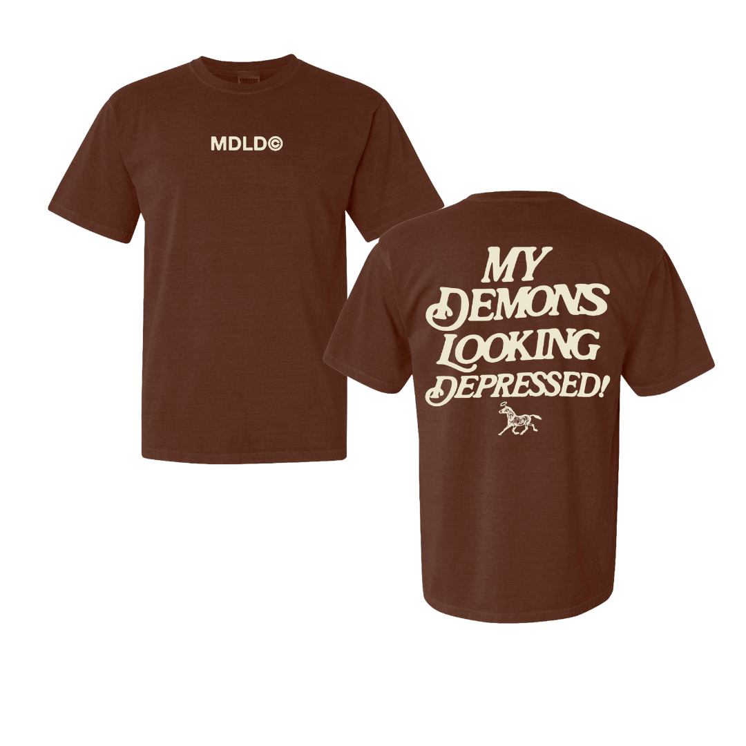 BROWN + CREAM MDLD TEE